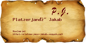 Platzerjanó Jakab névjegykártya